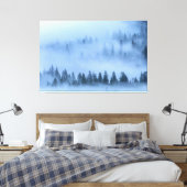 Nevelig boslandschap Yosemite Valley Canvas Afdruk (Insitu (Slaapkamer))