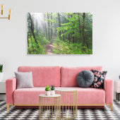 Nevelig bospad bij Castle Mound Canvas Afdruk (Insitu (Woonkamer))