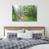 Nevelig bospad bij Castle Mound Canvas Afdruk (Insitu (Slaapkamer))