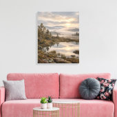 Nevelig Bospad Canvas Afdruk (Insitu (Woonkamer))