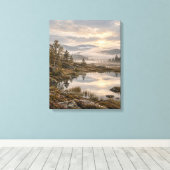 Nevelig Bospad Canvas Afdruk (Insitu (Houten vloer))