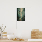 Nevelig Bospad Impasto Stijl Poster (Keuken)
