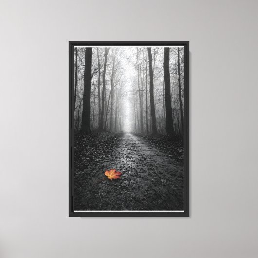Nevelig Bospad Selectieve Kleur Canvas Afdruk (Voorkant)