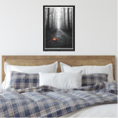 Nevelig Bospad Selectieve Kleur Canvas Afdruk (Insitu (Slaapkamer))