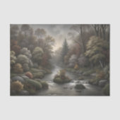 Nevelig bosriviercascade decoupage tissuepapier (Voorkant)