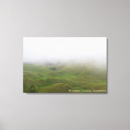 Nevelig Graslandschap Reis Foto Indonesië Canvas Afdruk