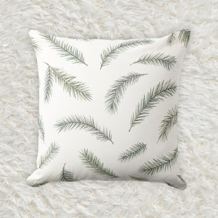 Nevelig grijze douglasspar botanische aquarelpatro kussen