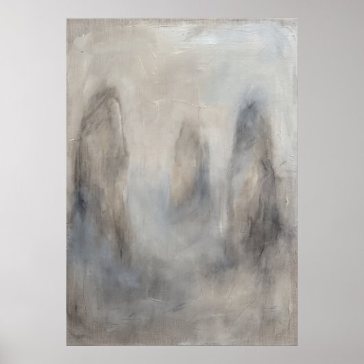 Nevelig grijze staande stenen poster (Voorkant)
