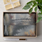 Nevelig herfst rivier landschap decoupage tissuepapier (Geschenk)