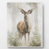 Nevelig hertenart in het bos fotoplaat (Voorkant)