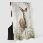 Nevelig hertenart in het bos fotoplaat (Zijkant)