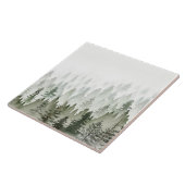 Nevelig Immergroen Bos Watercolor Tegeltje (Zijkant)