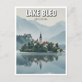 Nevelig meer Bled Slovenië Briefkaart