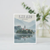Nevelig meer Bled Slovenië Briefkaart (Staand voorkant)