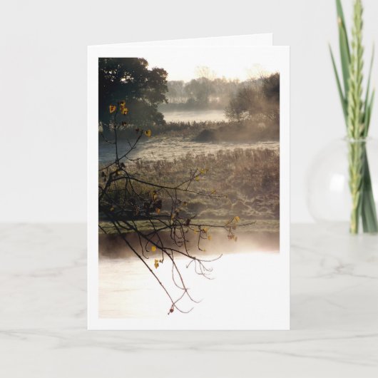 Nevelig meerlandschap kaart (Voorkant)