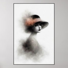Nevelig Retro Portret van Elegantie Poster