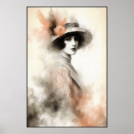 Nevelig Retro Portret van Elegantie Poster