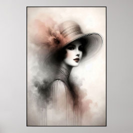 Nevelig Retro Portret van Elegantie Poster