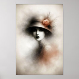 Nevelig Retro Portret van Elegantie Poster