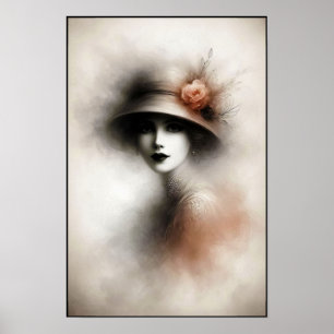 Nevelig Retro Portret van Elegantie Poster