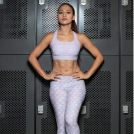 Nevelig Roze Blauwe Nep Glitter Zeemeermin Schubbe Leggings