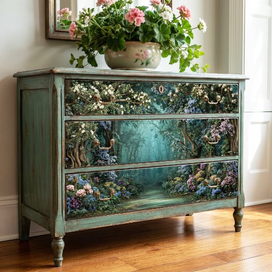 Nevelig Smaragd Betoverd Bos Pad Decoupage Tissuepapier