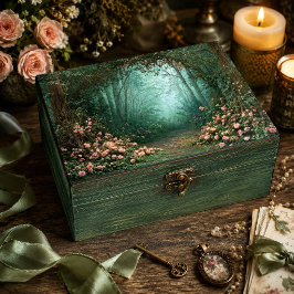 Nevelig Teal Woud Roze Roos Stenen Pad Decoupage Tissuepapier