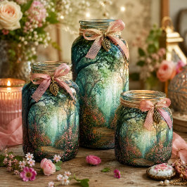 Nevelig Turquoise Betoverd Woud Pad Decoupage Tissuepapier