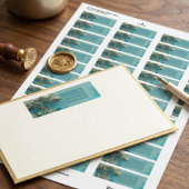 Nevelig Turquoise Betoverde Bosrand Rand Etiket