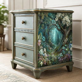 Nevelig Turquoise Mosachtig Betoverd Woud Pad Tissuepapier