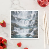 Nevelig Waterval Landschap Servet (Insitu)