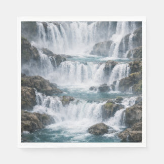 Nevelig Waterval Landschap Servet