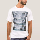 Nevelig Waterval Landschap T-shirt (Voorkant)