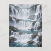 Nevelig Watervallandschap Briefkaart (Voorkant)