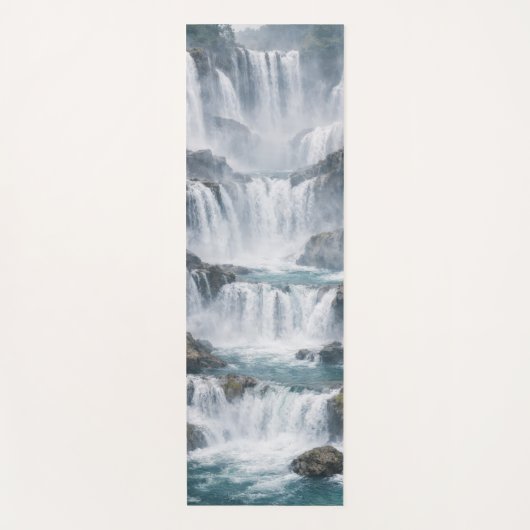 Nevelig Watervallandschap Yogamat (Voorkant)