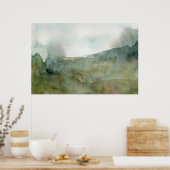 Nevelig Weiland Watercolor Landschap Poster (Keuken)