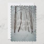 Nevelig winterbos feestdagenkaart (Voorkant)