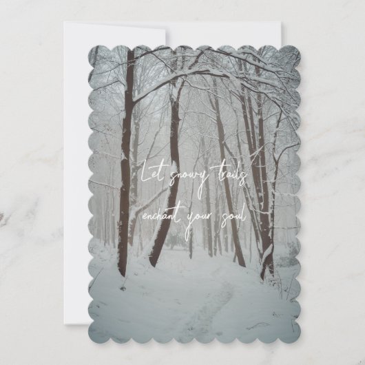 Nevelig winterbos  feestdagenkaart (Voorkant)