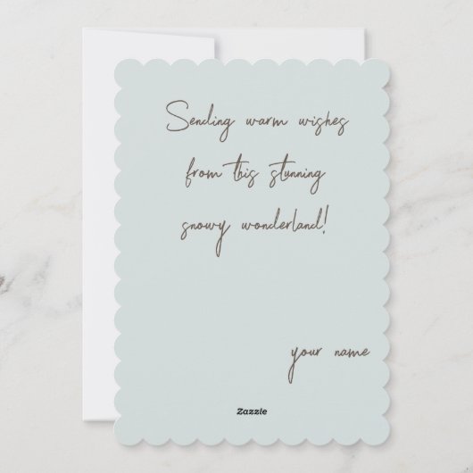 Nevelig winterbos  feestdagenkaart (Achterkant)