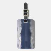Nevelige Alaskische Zee in tinten blauw Bagagelabel (Voorkant verticaal)