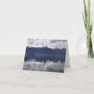 Nevelige Alaskische Zee in tinten blauw Bedankkaart