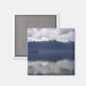 Nevelige Alaskische Zee in tinten blauw Magneet (Voorkant / Achterkant)