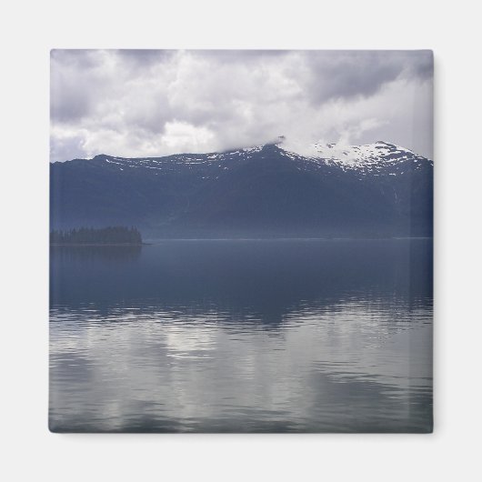 Nevelige Alaskische Zee in tinten blauw Magneet (Voorkant)