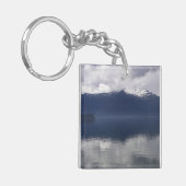Nevelige Alaskische Zee in tinten blauw Sleutelhanger (Voorkant Links)