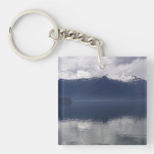 Nevelige Alaskische Zee in tinten blauw Sleutelhanger (Voorkant)