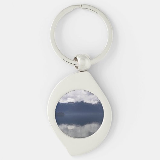 Nevelige Alaskische Zee in tinten blauw Sleutelhanger (Voorkant)