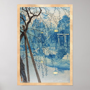 Nevelige avond bij Shinobazu Pond, Tokyo Kasamatsu Poster