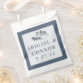 Nevelige Berg Blauw Grijs Witte Elegante Rand Bedankzakje (Geknipt)