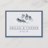 Nevelige Berg Blauw Grijs Witte Elegante Web QR Informatiekaartje (Achterkant)