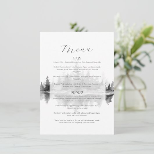 Nevelige Berg Bruiloft Menu (Staand voorkant)